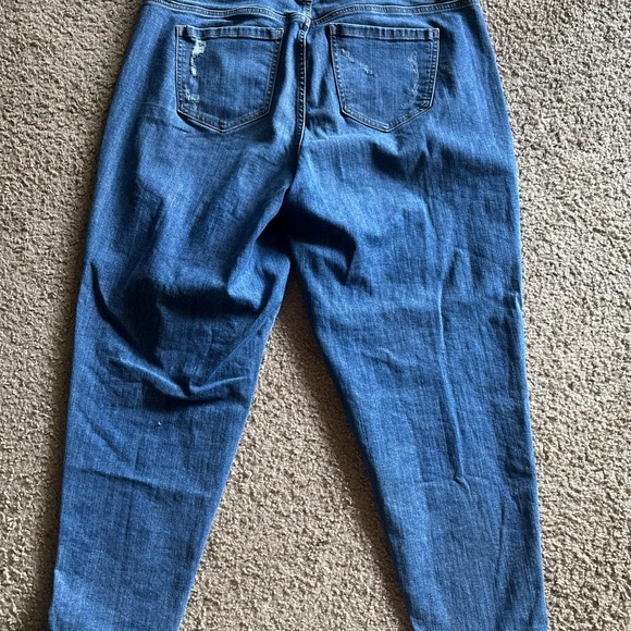 Lane Bryant Blue Boyfriend Jeans Distressed Relaxed Fit - Picture 5 of 6